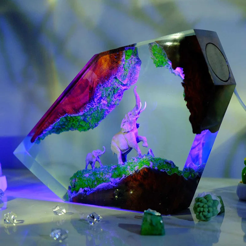 Elephant Resin Lamp