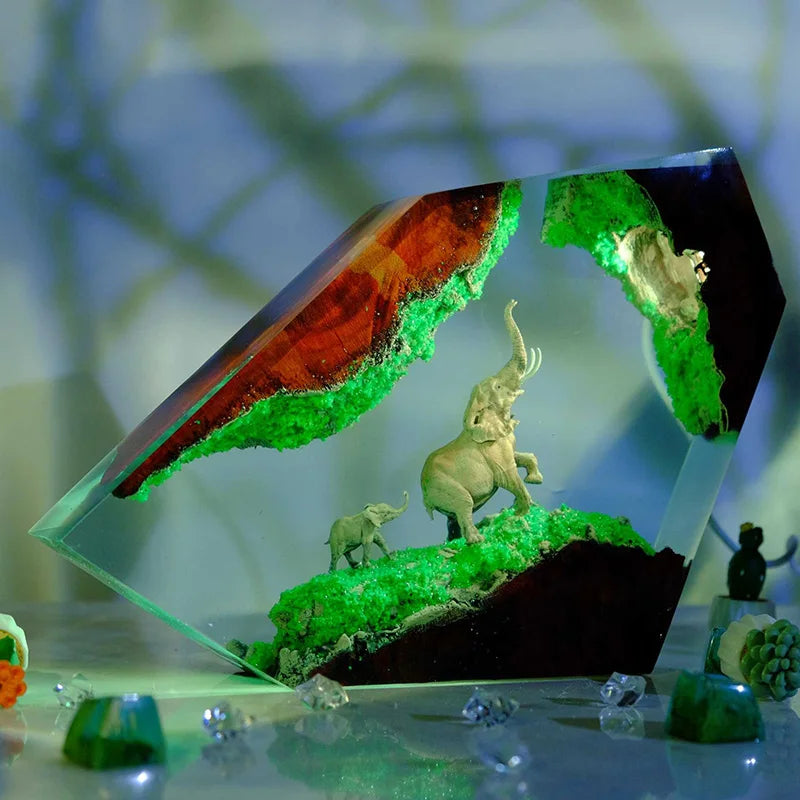 Elephant Resin Lamp